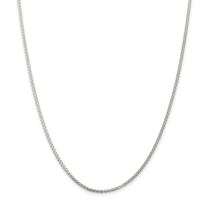 Million Charms 925 Sterling Silver 1.75mm Round Spiga Chain, Chain Length: 16 inches