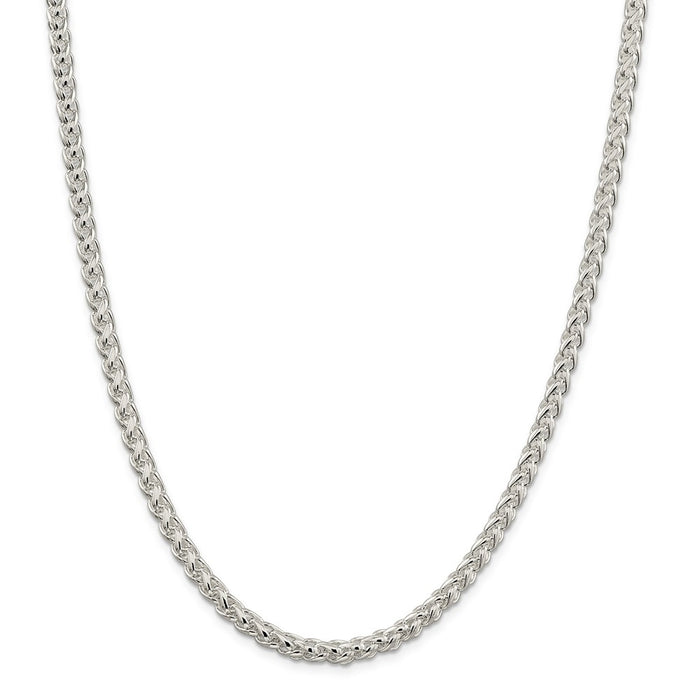 Million Charms 925 Sterling Silver 5mm Round Spiga Chain, Chain Length: 18 inches