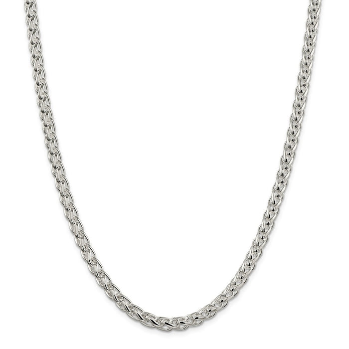 Million Charms 925 Sterling Silver 6mm Round Spiga Chain, Chain Length: 18 inches