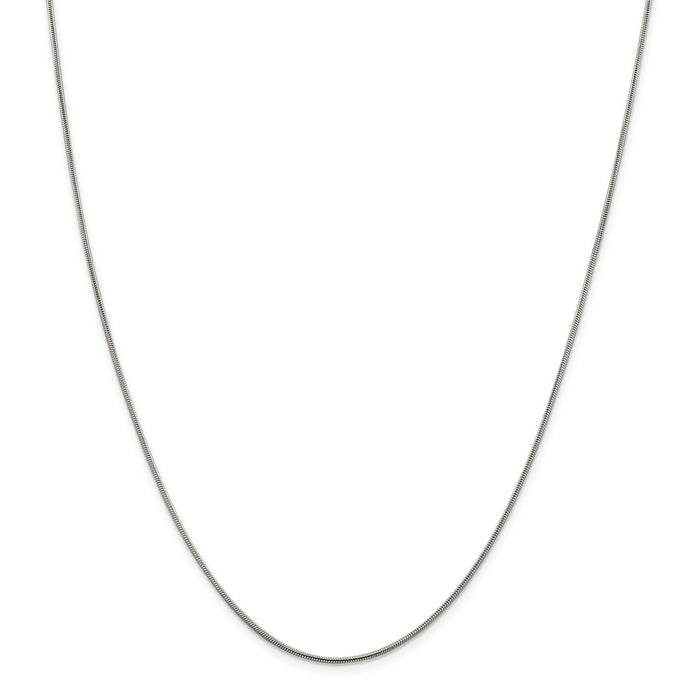 Million Charms 925 Sterling Silver .8mm Square Snake Chain, Chain Length: 16 inches