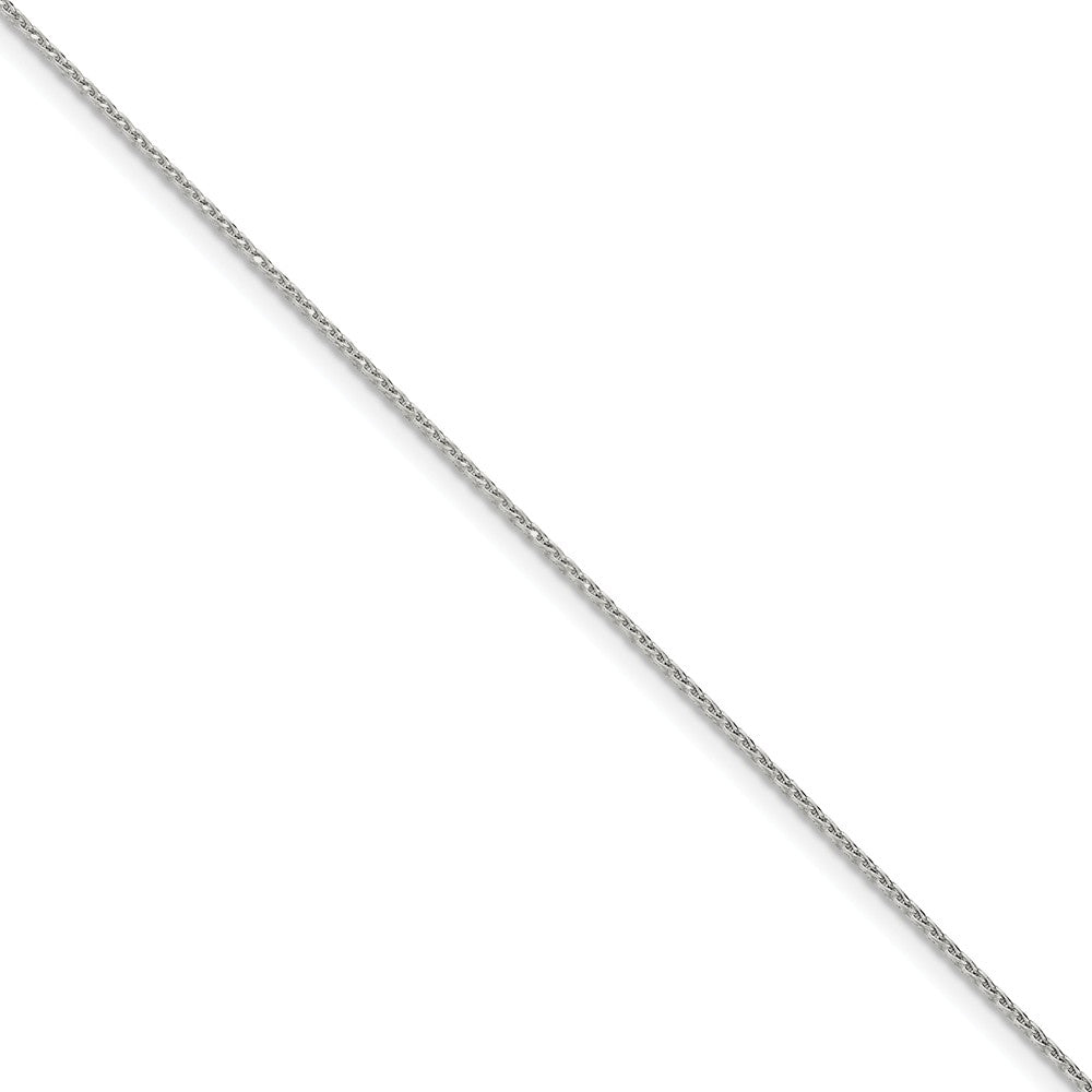Million Charms 925 Sterling Silver 1.25mm Diamond-cut Round Spiga Chain, Chain Length: 8 inches