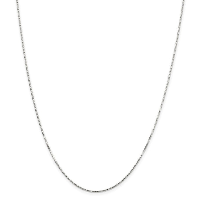 Million Charms 925 Sterling Silver 1.25mm Diamond-cut Round Spiga Chain, Chain Length: 18 inches