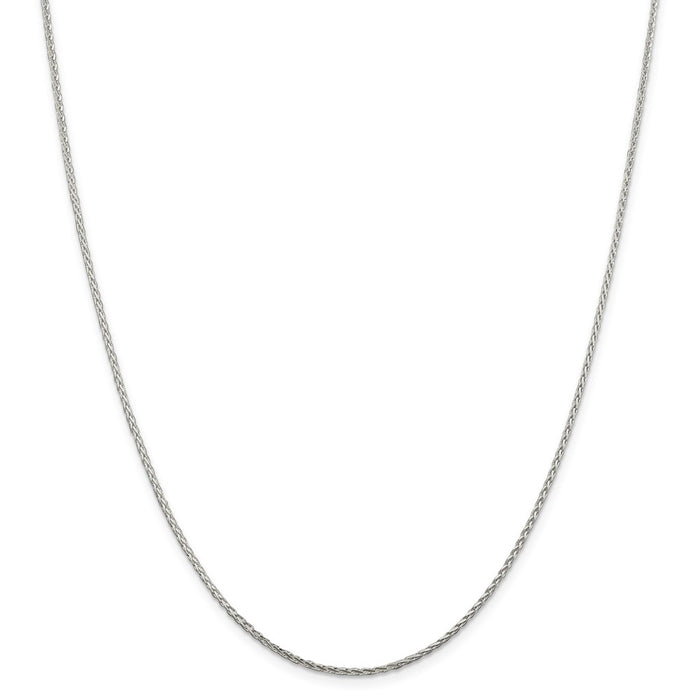 Million Charms 925 Sterling Silver 1.5mm Diamond-cut Round Spiga Chain, Chain Length: 20 inches