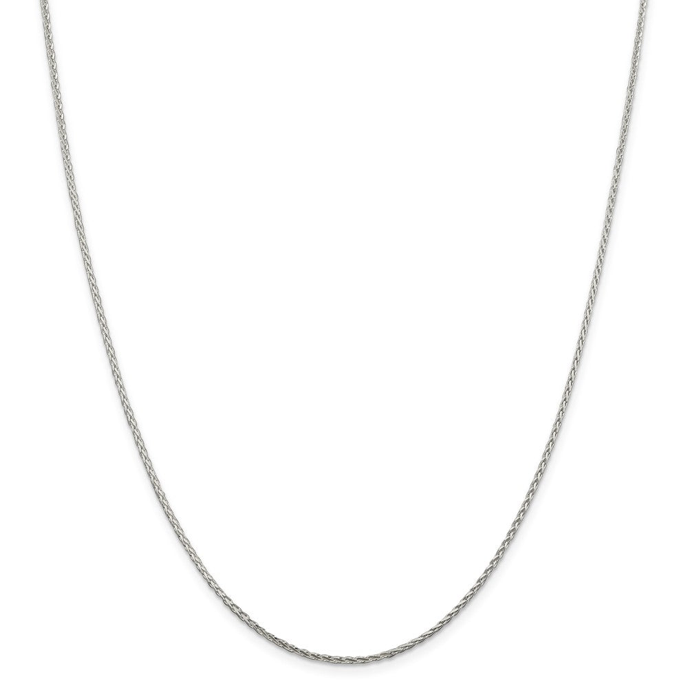 Million Charms 925 Sterling Silver 1.5mm Diamond-cut Round Spiga Chain, Chain Length: 24 inches