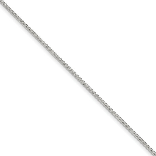 Million Charms 925 Sterling Silver 1.70mm Diamond-cut Round Spiga Chain, Chain Length: 7 inches