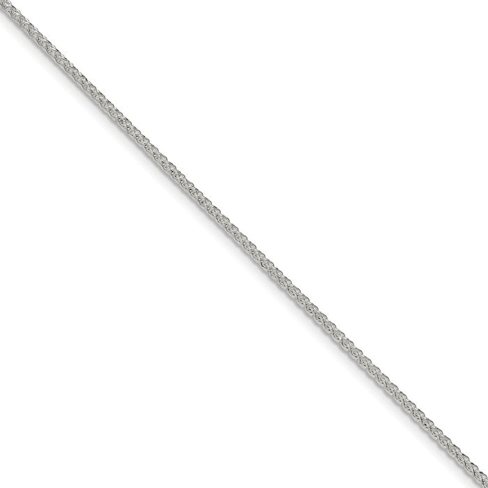 Million Charms 925 Sterling Silver 1.70mm Diamond-cut Round Spiga Chain, Chain Length: 8 inches