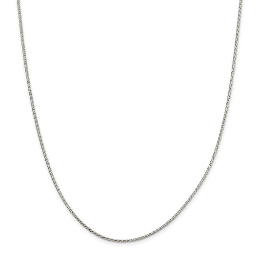 Million Charms 925 Sterling Silver 1.70mm Diamond-cut Round Spiga Chain, Chain Length: 24 inches