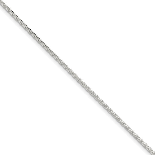 Million Charms 925 Sterling Silver 2.15mm Diamond-cut Round Spiga Chain, Chain Length: 7 inches