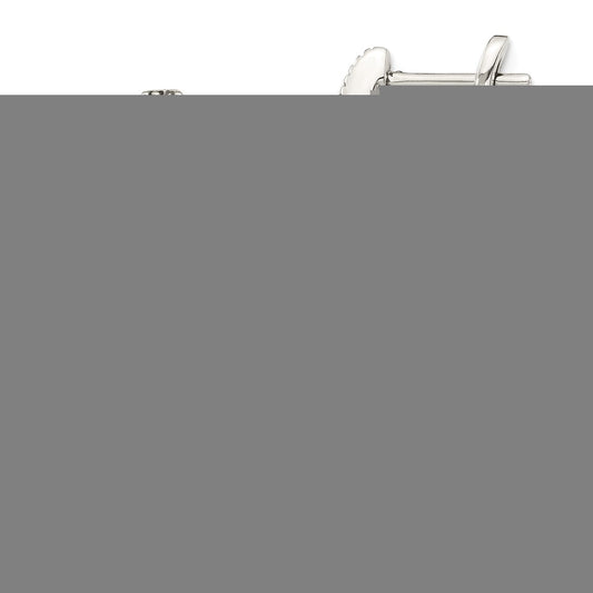 Sterling Silver with 14k Polished Onyx Earrings, 27.5mm x 12.98mm