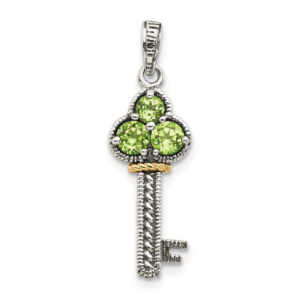 Million Charms Sterling Silver With 14K Peridot Key Charm