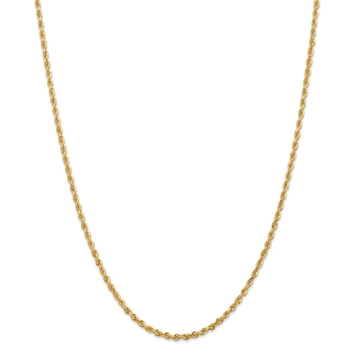 Million Charms 14k Yellow Gold, Necklace Chain, 2.75mm Diamond-Cut Quadruple Rope Chain, Chain Length: 26 inches