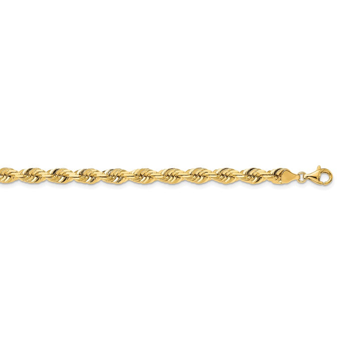 Million Charms 14k Yellow Gold, Necklace Chain, 7.0mm Diamond-Cut Quadruple Rope Chain, Chain Length: 20 inches