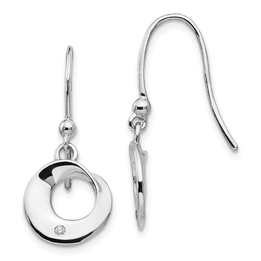 White Ice 925 Sterling Silver .02ct. Diamond Earrings, 28mm x 11mm
