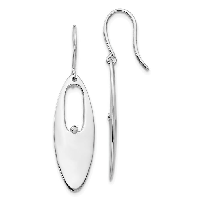 White Ice 925 Sterling Silver .01ct. Diamond Earrings, 52mm x 11mm