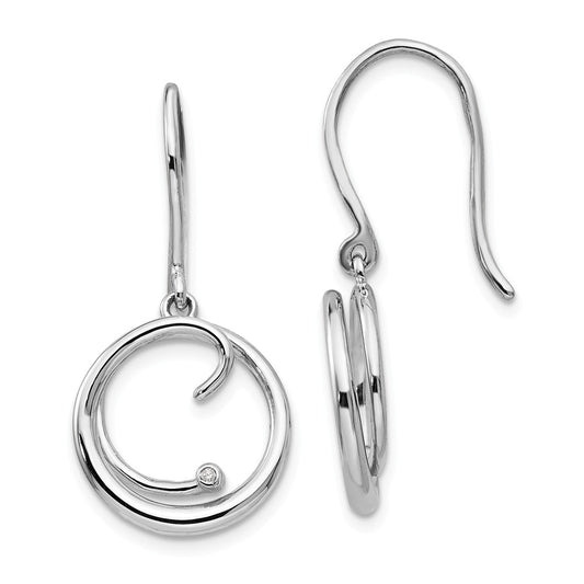 White Ice 925 Sterling Silver .01ct. Diamond Earrings, 34mm x 15mm
