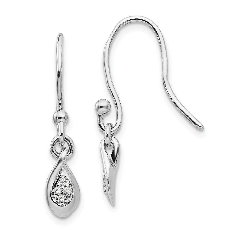 White Ice 925 Sterling Silver .04ct Diamond Earrings, 25mm x 6mm