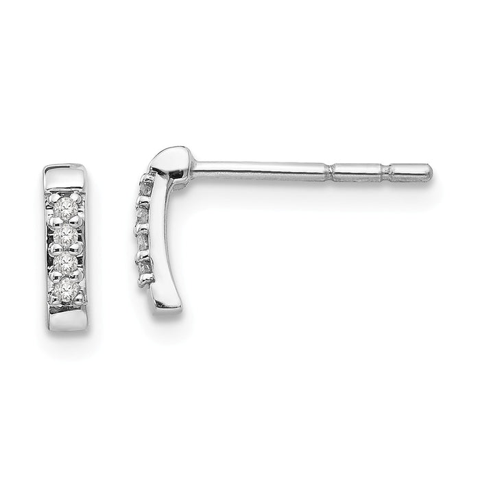 White Ice 925 Sterling Silver .05ct Diamond Post Earrings, 8mm x 2mm