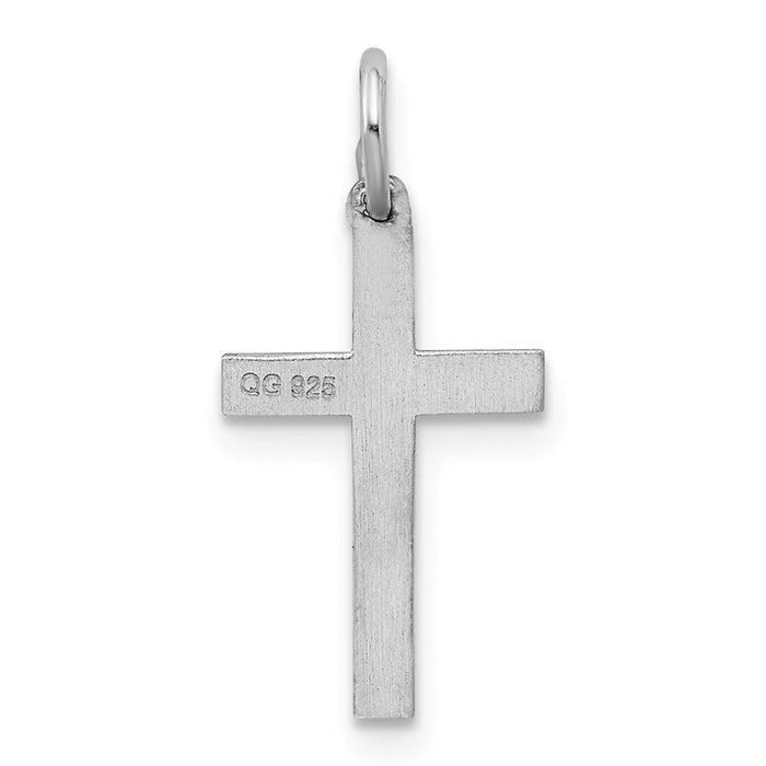 Million Charms 925 Sterling Silver Rhodium-Plated Laser Designed Relgious Cross Charm