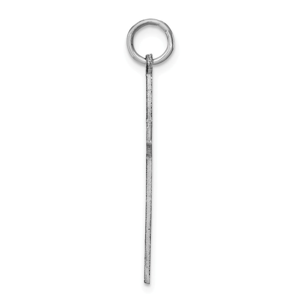 Million Charms 925 Sterling Silver Rhodium-Plated Laser Designed Relgious Cross Pendant
