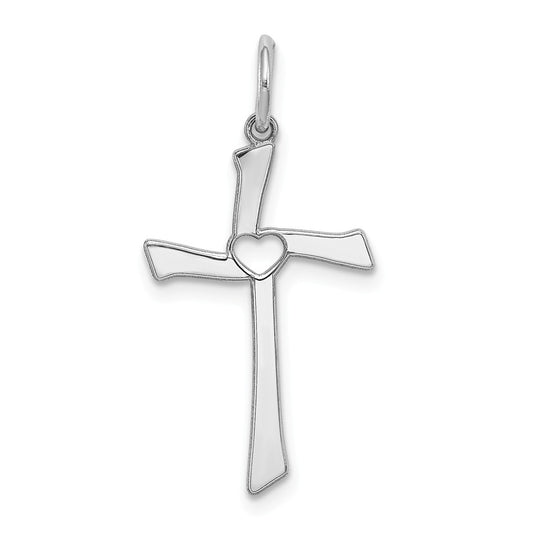 Million Charms 925 Sterling Silver Rhodium-Plated Laser Designed Relgious Cross Pendant