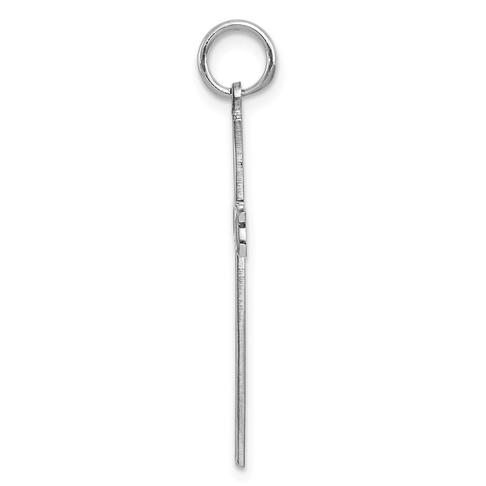 Million Charms 925 Sterling Silver Rhodium-Plated Laser Designed Relgious Cross Pendant
