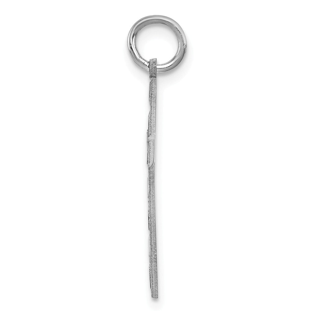 Million Charms 925 Sterling Silver Rhodium-Plated Laser Designed Relgious Cross Pendant