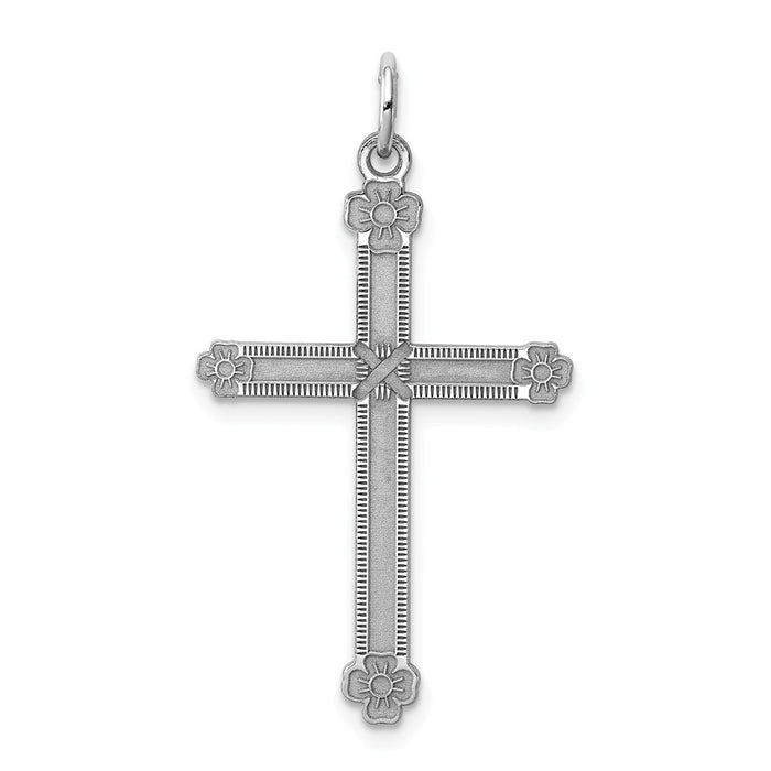 Million Charms 925 Sterling Silver Rh-Plt Laser Designed Cro925 Sterling Silver Rh-Plt Charm