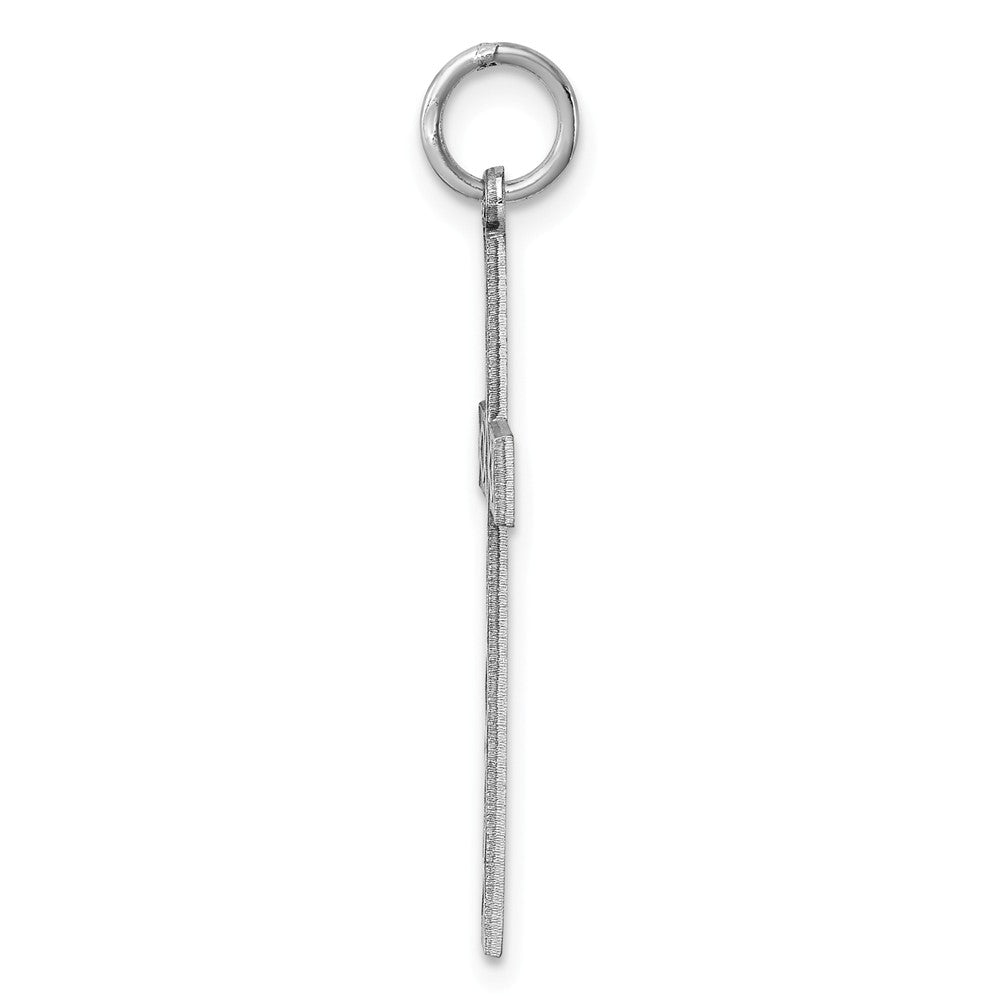 Million Charms 925 Sterling Silver Rhodium-Plated Laser Designed Relgious Cross Pendant
