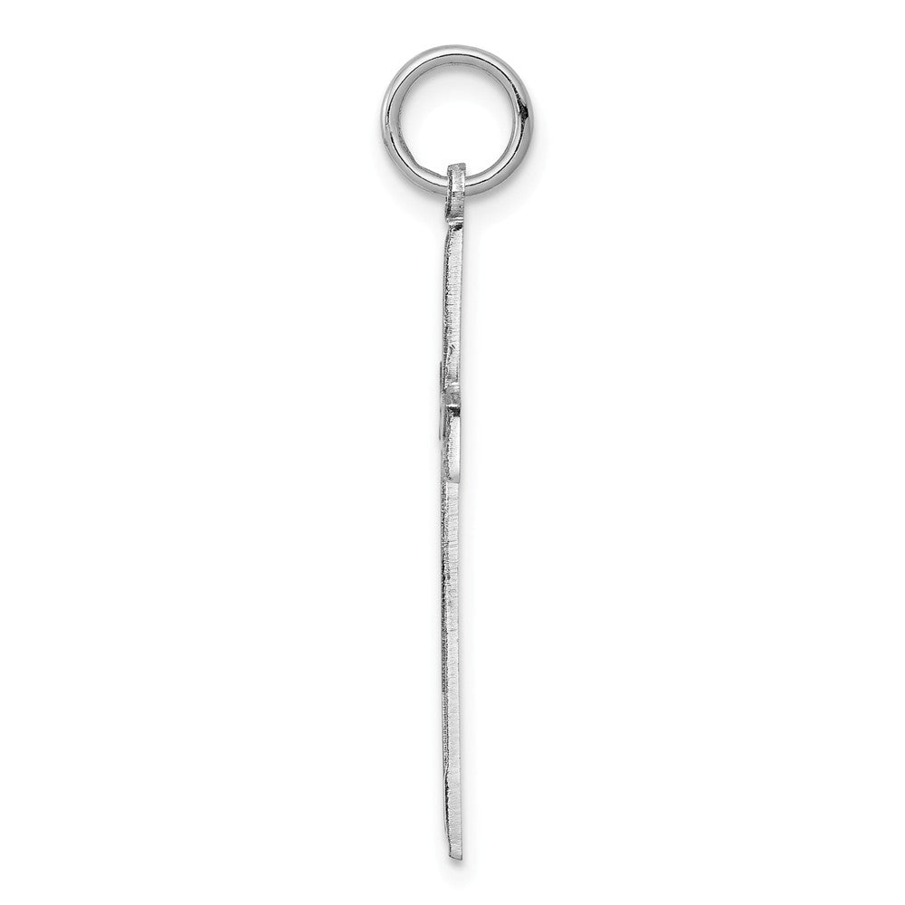 Million Charms 925 Sterling Silver Rhodium-Plated Laser Designed Relgious Cross Pendant