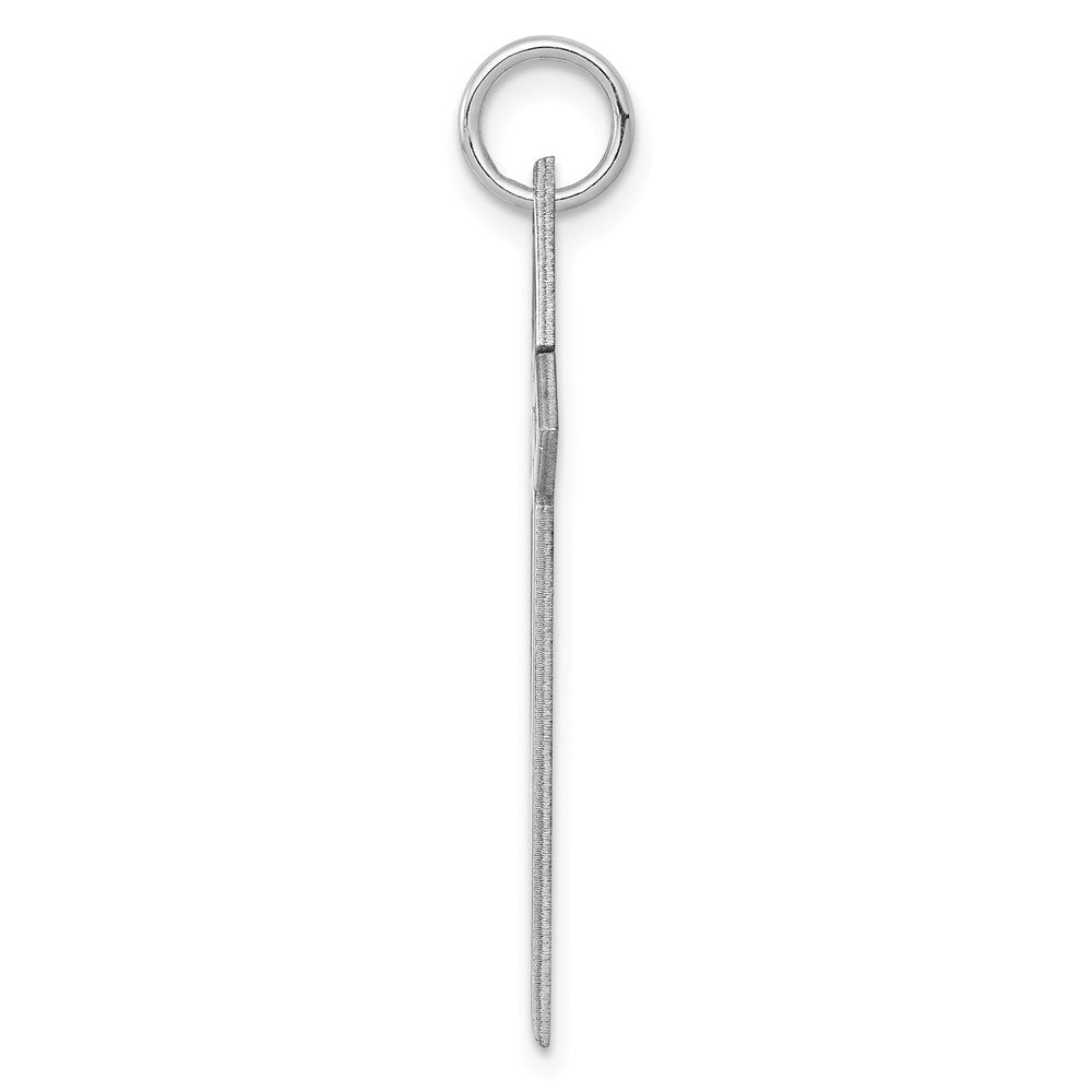 Million Charms 925 Sterling Silver Rhodium-Plated Laser Designed Relgious Cross Pendant