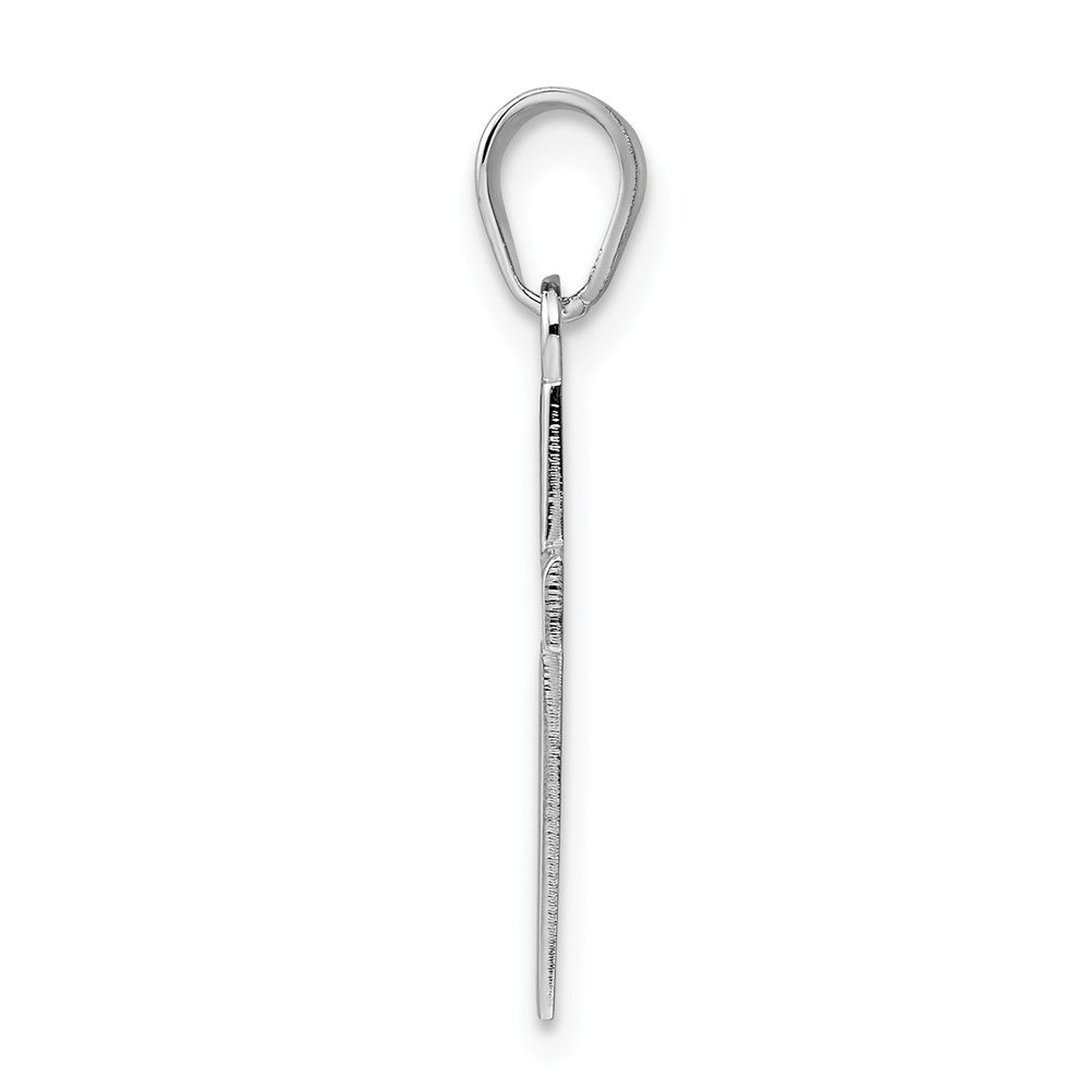 Million Charms 925 Sterling Silver Rhodium-Plated Black Enameled Relgious Cross Charm