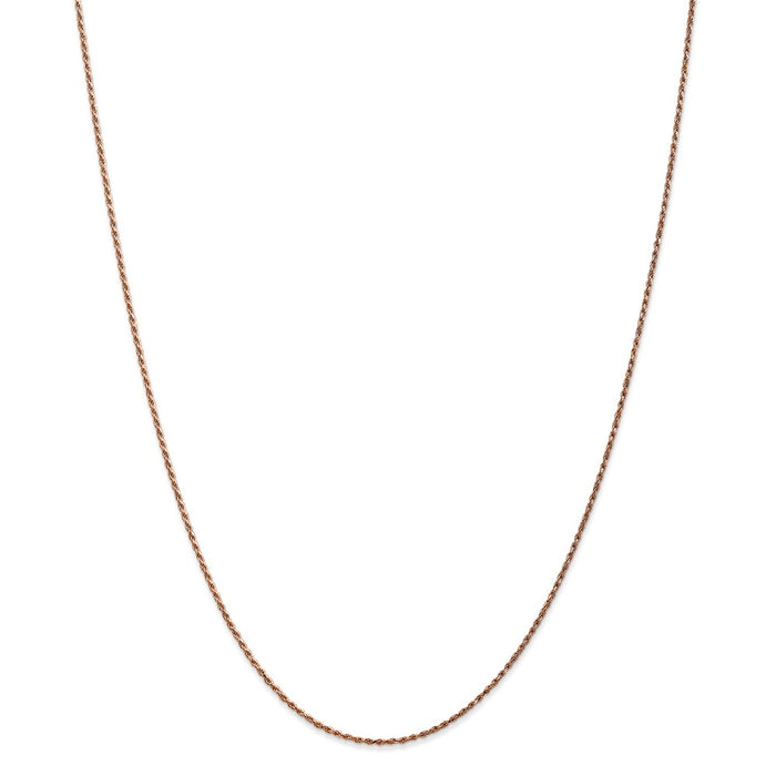 Million Charms 14K Rose Gold, Necklace Chain, 1mm Diamond-Cut Rope, Chain Length: 18 inches