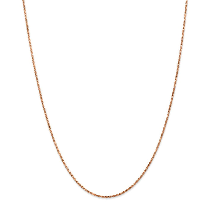 Million Charms 14k Rose Gold, Necklace Chain, 1.5mm Diamond-Cut Rope Chain, Chain Length: 16 inches