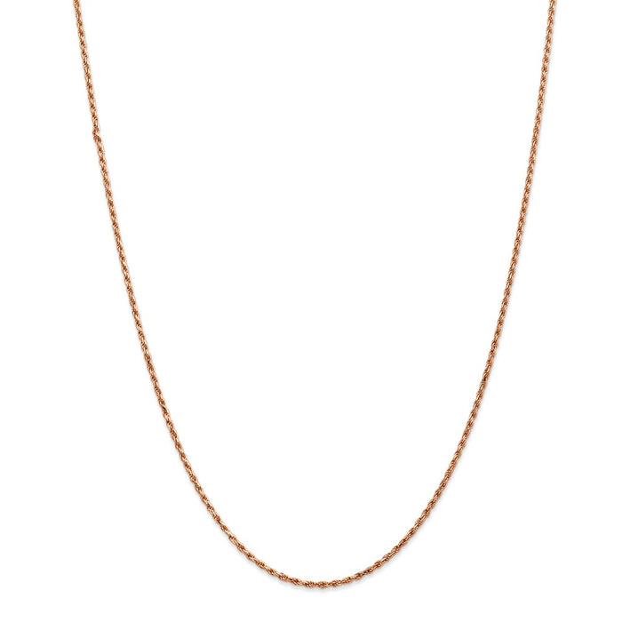 Million Charms 14k Rose Gold, Necklace Chain, 1.8mm Diamond-Cut Rope Chain, Chain Length: 18 inches