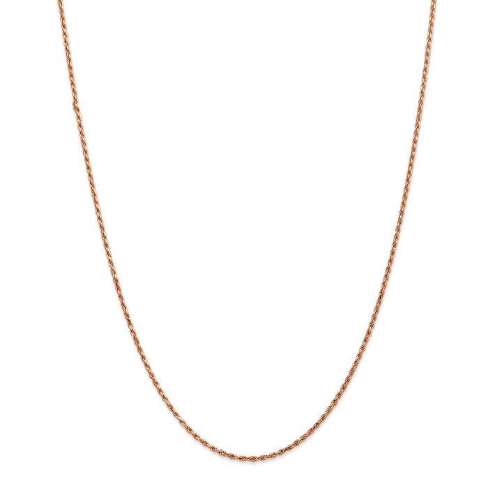 Million Charms 14k Rose Gold, Necklace Chain, 1.8mm Diamond-Cut Rope Chain, Chain Length: 24 inches