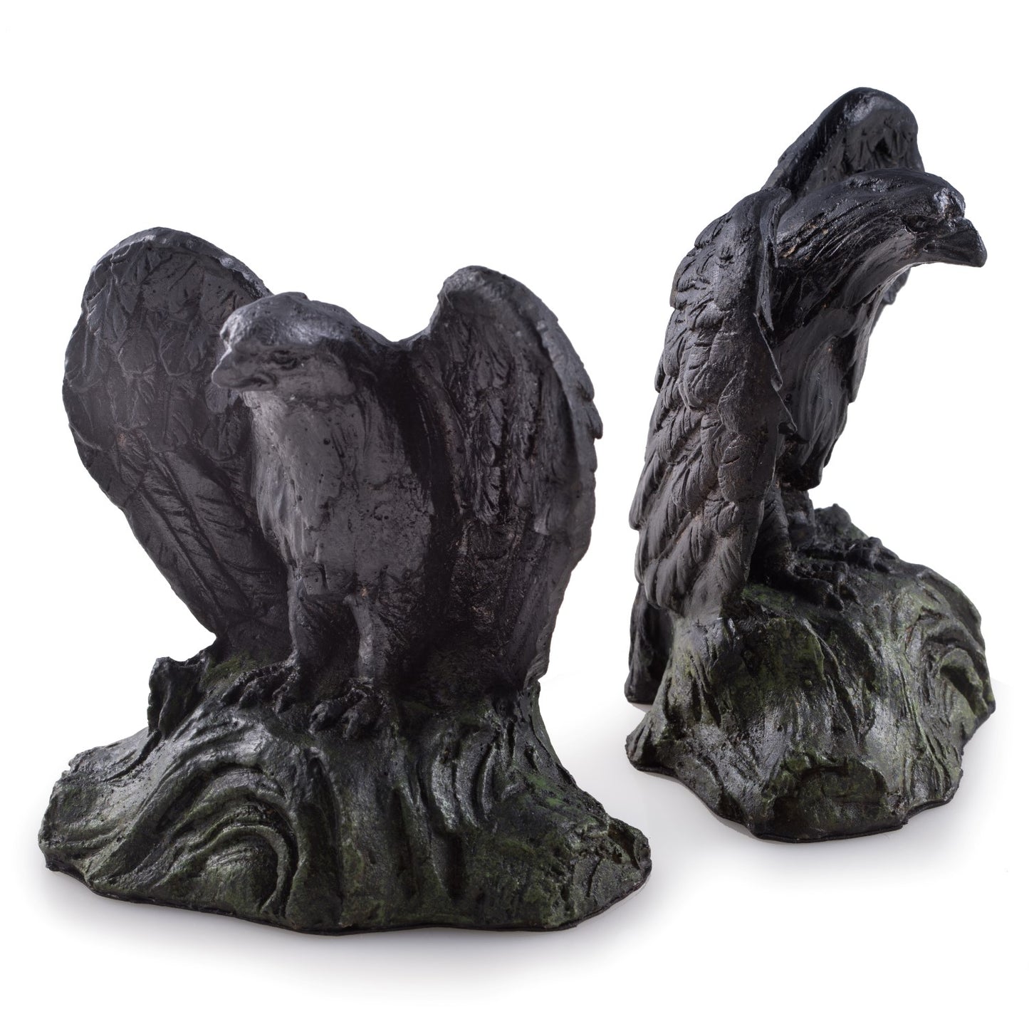 Occasion Gallery Resin Cast Eagle Bookends with Antique Gold and Patina Finish