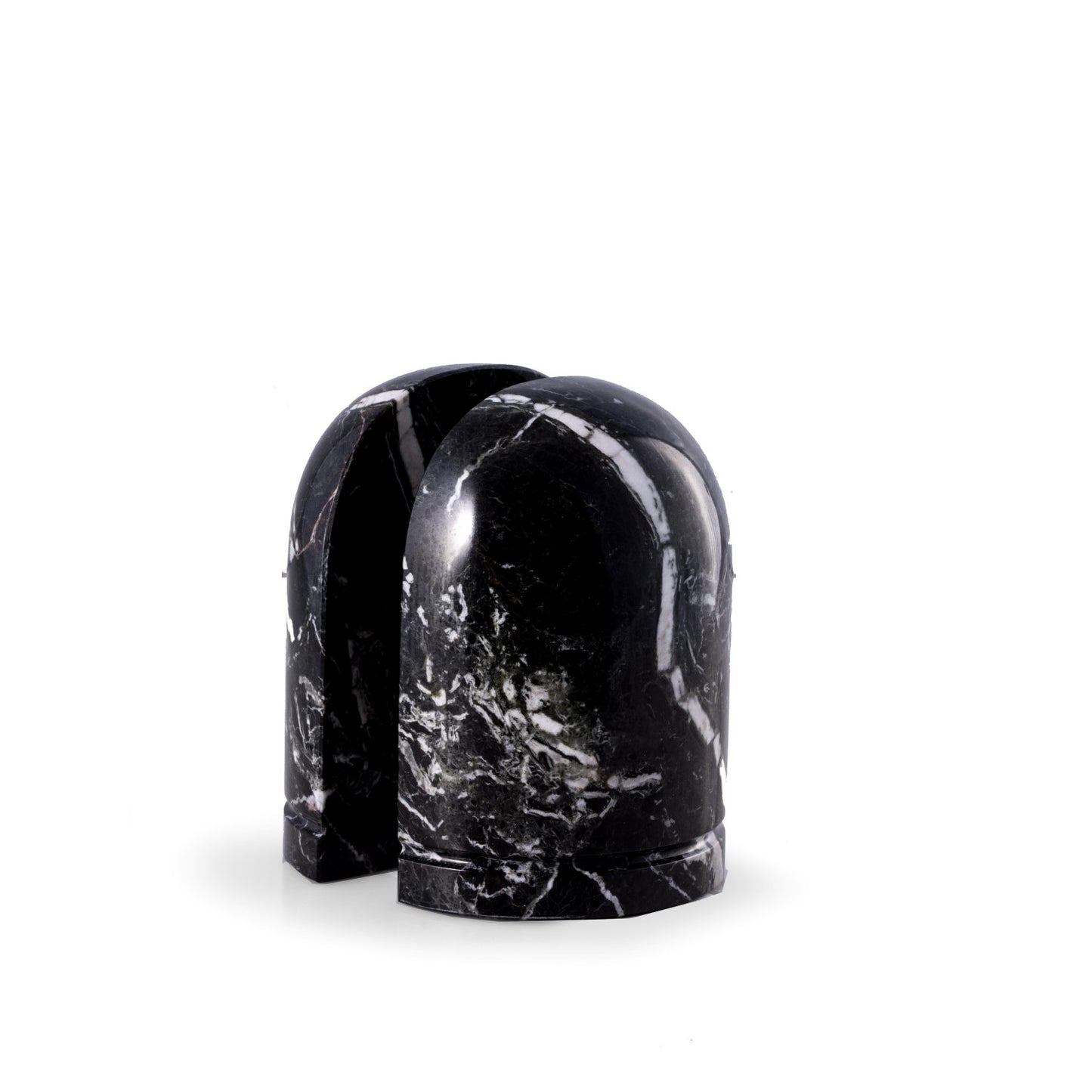 Occasion Gallery Black Zebra Marble Color Black "Zebra" Marble Dome Bookends. 4.75 L x 2.5 W x 6 H in.