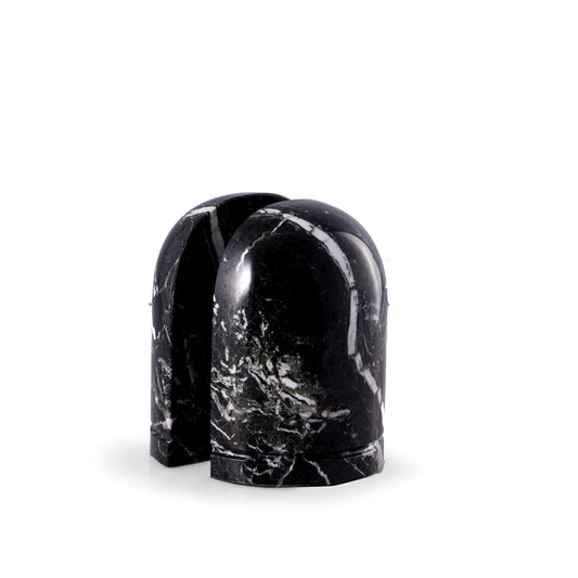 Occasion Gallery Black Zebra Marble Color Black "Zebra" Marble Dome Bookends. 4.75 L x 2.5 W x 6 H in.
