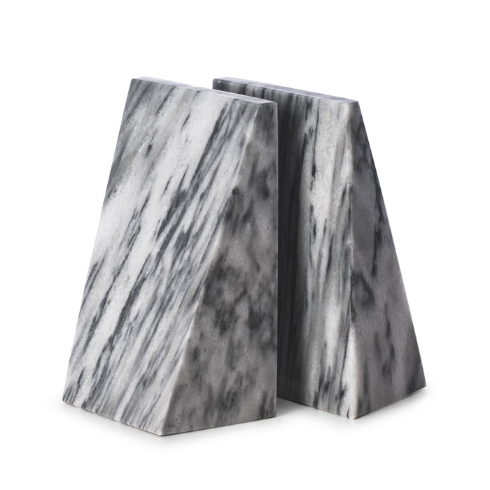 Occasion Gallery Grey  Color Carrera grey solid marble wedge bookends  4 L x 2.5 W x 6 H in.