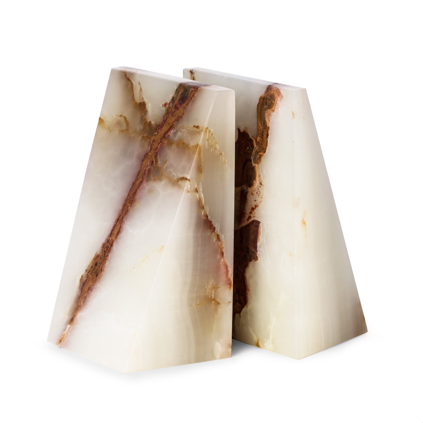 Occasion Gallery Brown  Color Onyx solid marble wedge bookends 4 L x 2.5 W x 6 H in.