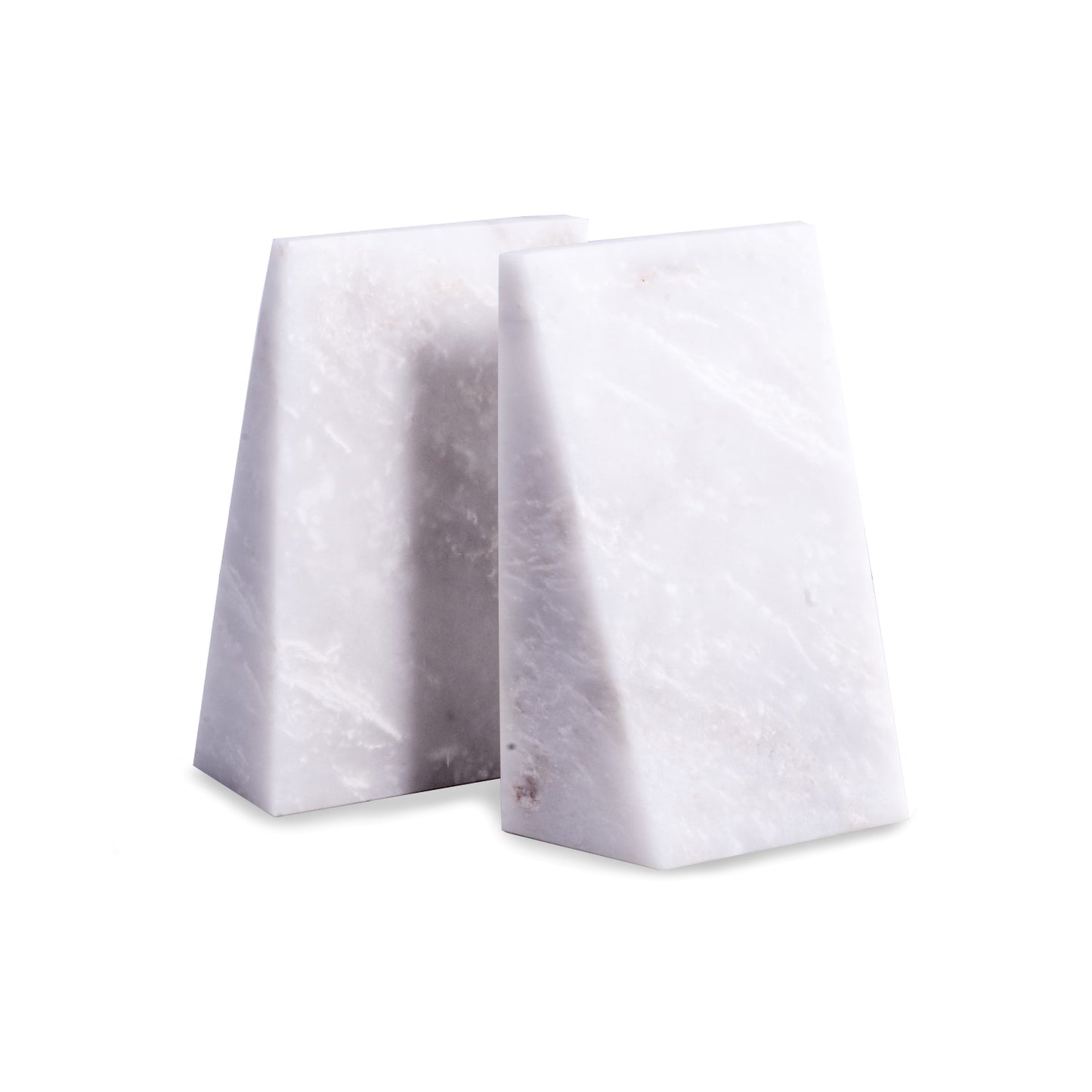 Occasion Gallery White Marble Wedge Bookends. 5 L x 2.75 W x 7.5 H in.