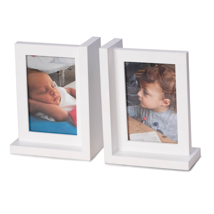 Occasion Gallery White  Color Picture frame white bookend in solid wood  6 L x 3 W x 8.25 H in.