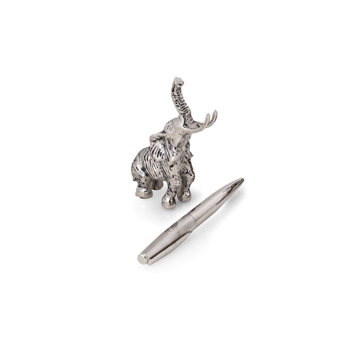 Occasion Gallery Silver Color Antique Silver Plated Elephant Pen Holder. 1.25 L x 3 W x 4.5 H in.