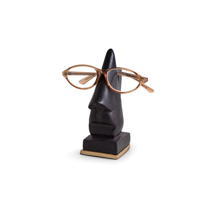 Occasion Gallery Black Color Resin Cast "The Nose" Eye Glass Holder Sculpture. 2 L x 1 W x 3.5 H in.