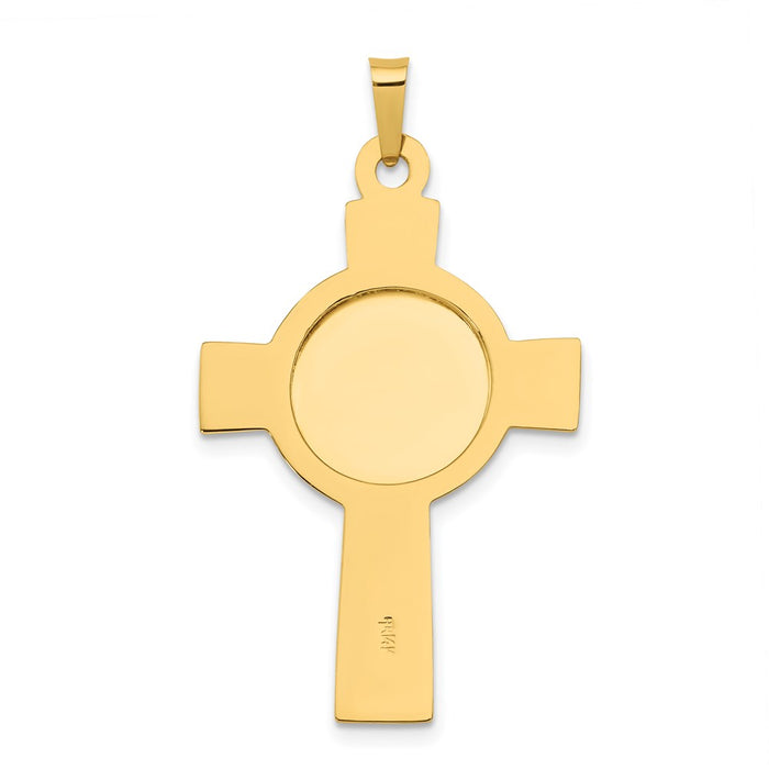 Million Charms 14K Yellow Gold Themed Relgious Cross With St Anthony Medal Pendant