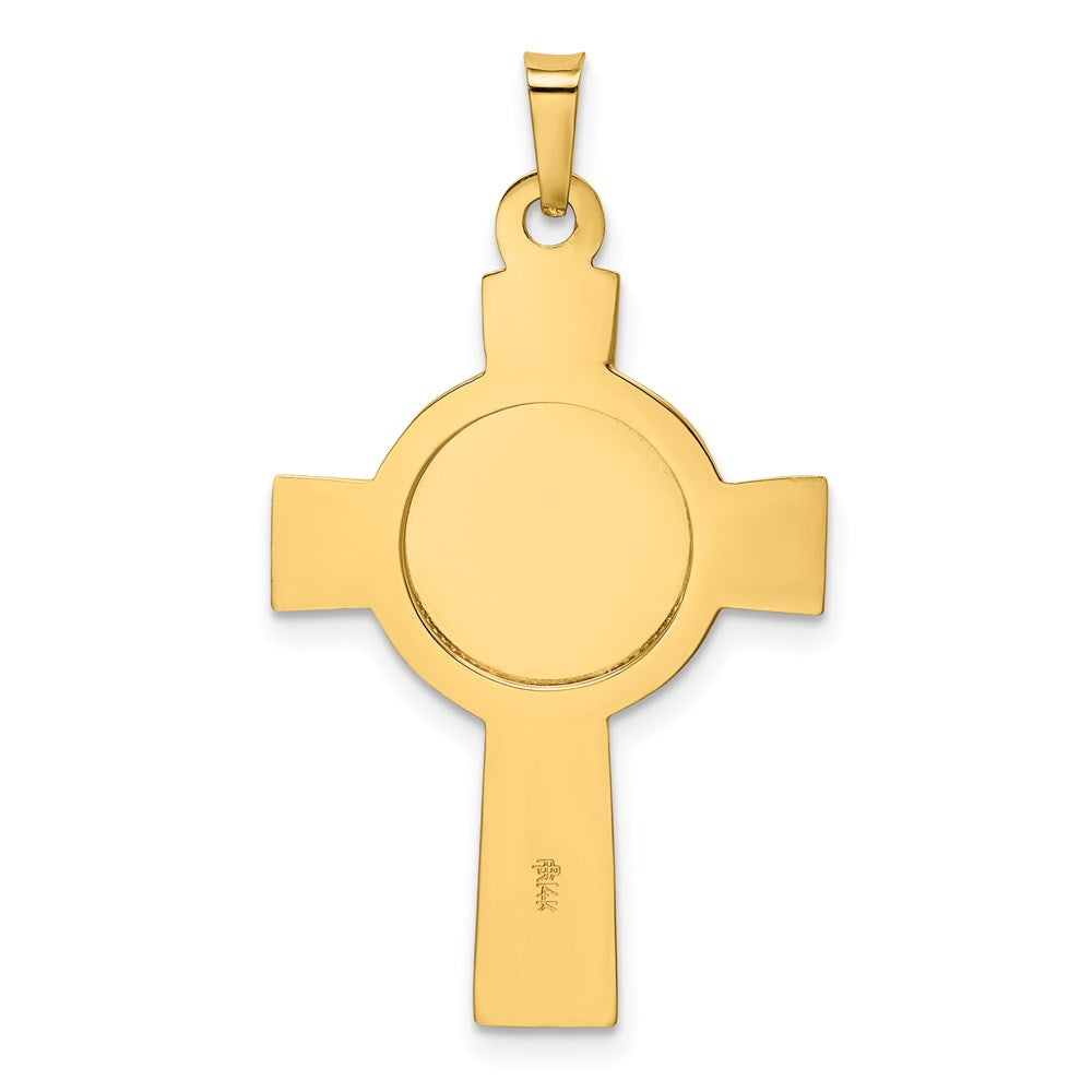 Million Charms 14K Yellow Gold Themed Relgious Cross With Religious Saint Jude Medal Pendant