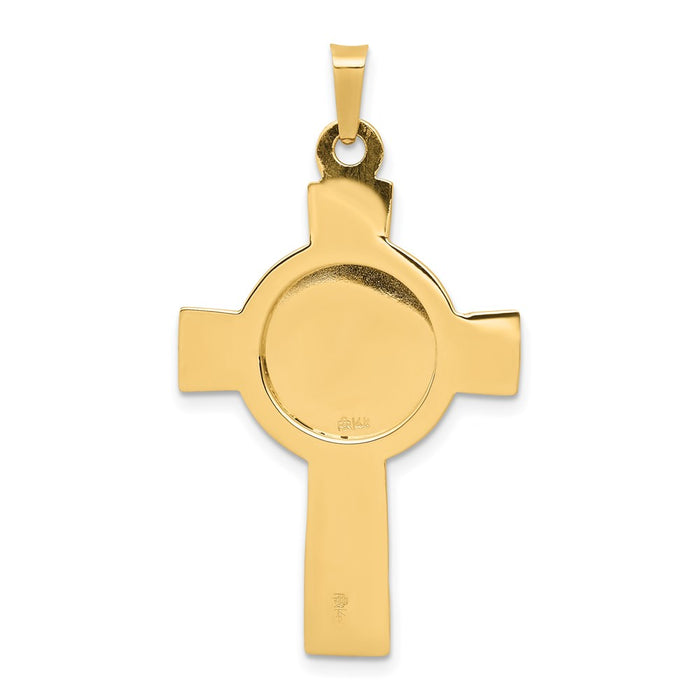 Million Charms 14K Yellow Gold Themed Relgious Cross With Religious Saint Michael Medal Pendant