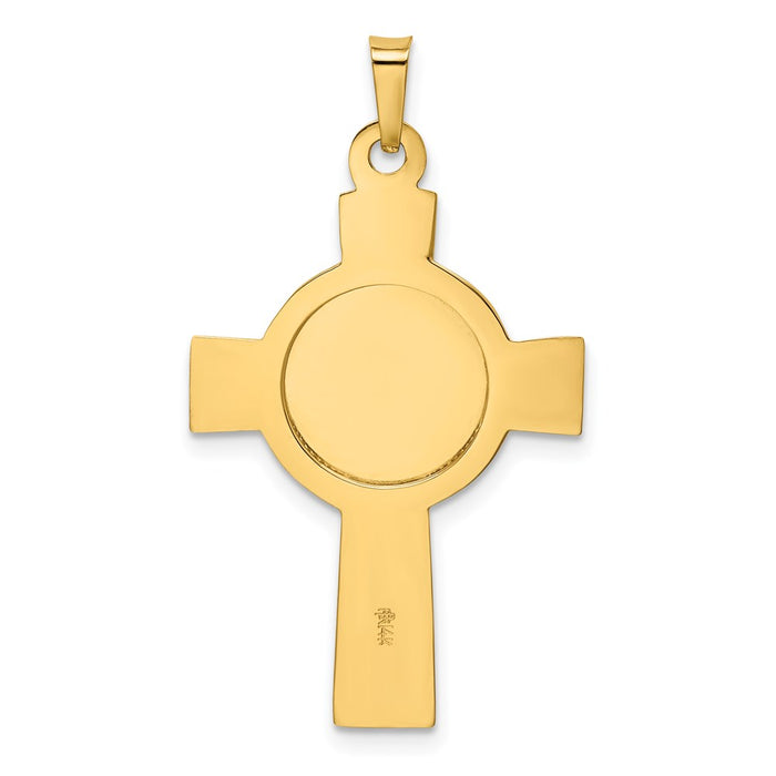 Million Charms 14K Yellow Gold Themed Army Insignia Relgious Cross Pendant