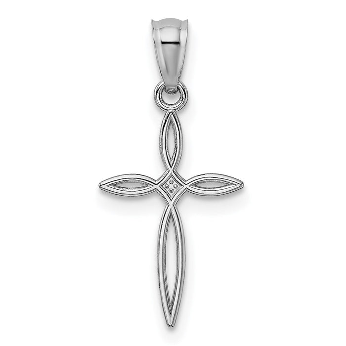 Million Charms 14K White Gold Themed Passion Relgious Cross Charm