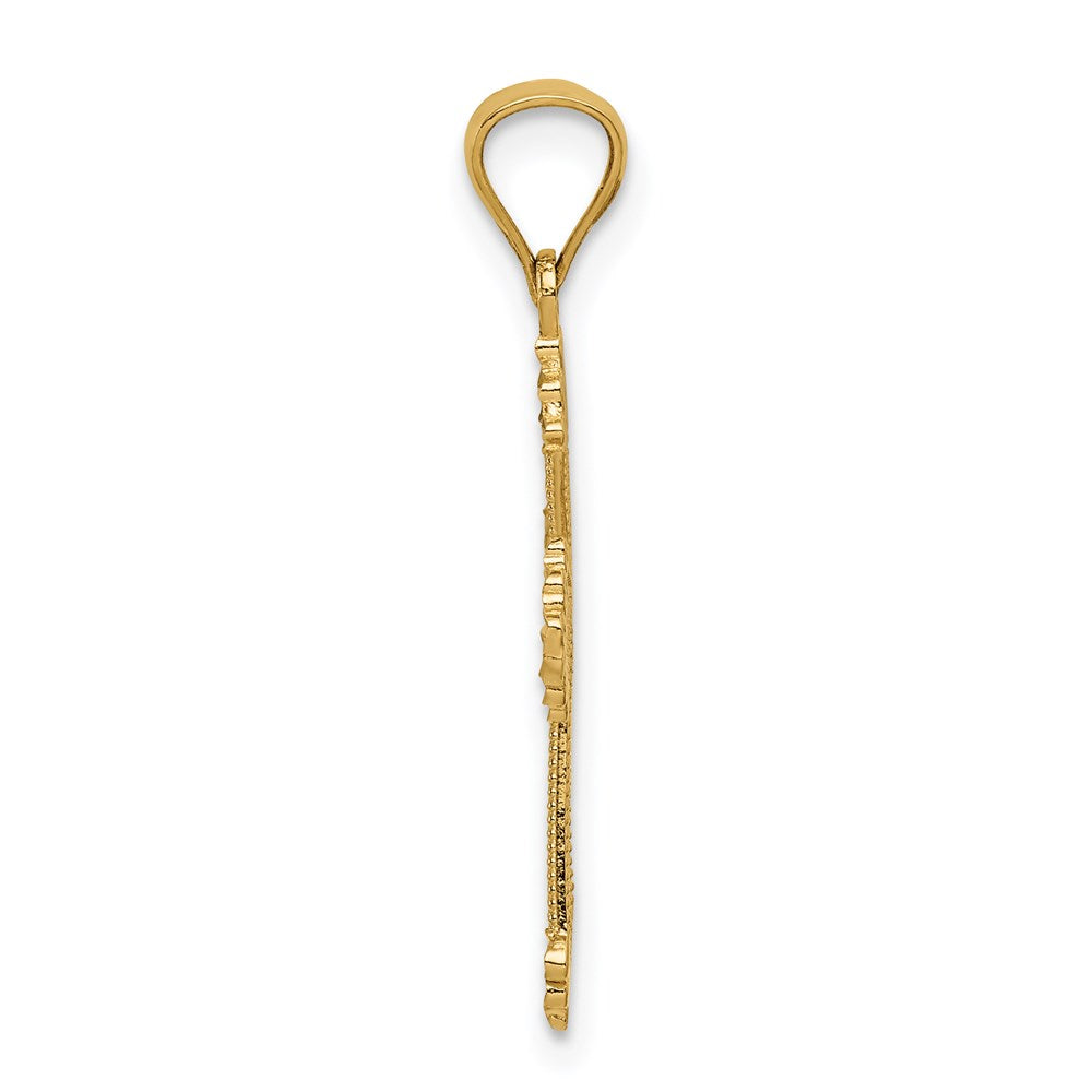Million Charms 14K Yellow Gold Themed Passion Relgious Cross Pendant